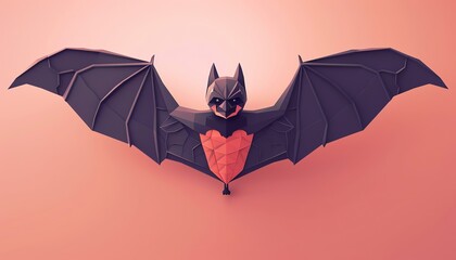 Bat 3d, cartoon, flat design