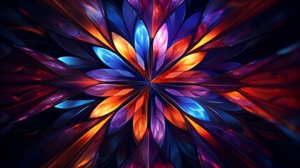 Vivid abstract kaleidoscope patterns in endless colorful rotations