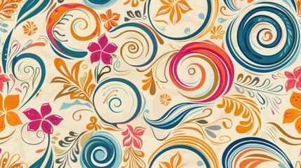Fototapeta na wymiar seamless floral pattern design, tile
