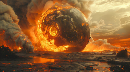 globe is burning, global warming concept