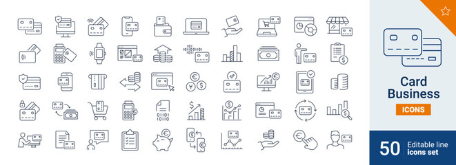Card business icons Pixel perfect. payment, mobile, bank, ...	
