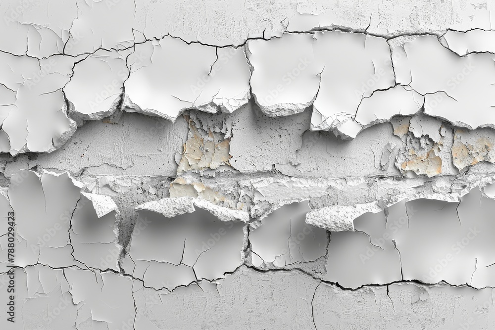 Poster an image concentrating on texture and aging with peeled paint revealing underlying layers