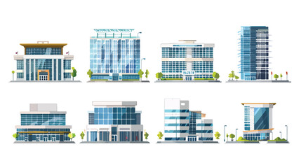 Modern buildings in different architectural styles