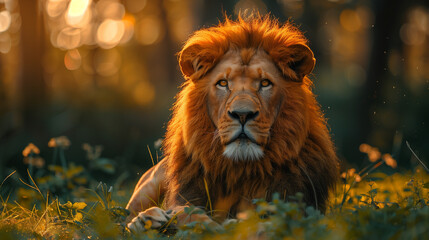 lion in grass field