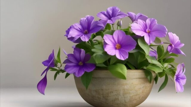 video periwinkle flower plant in pot