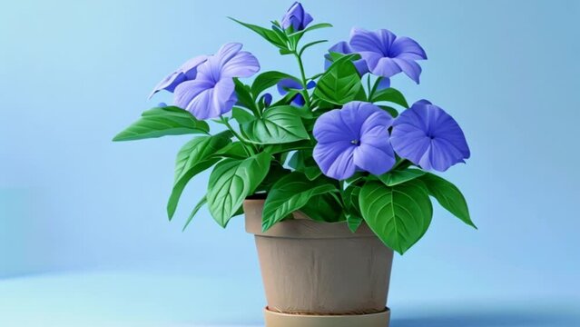 video periwinkle flower plant in pot