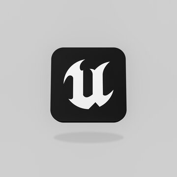 Unreal Engine App Icon on Flat Gray Background