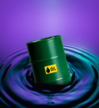 Sinking oil drum, composite image