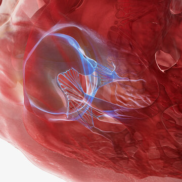 Human heart tricuspid valve, illustration