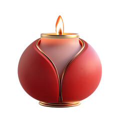 candle decoration 3D icon Xit red and gold color chinese style, cartoon style clay material