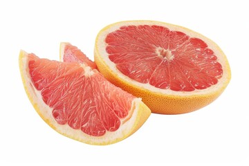 Flawlessly edited grapefruit slice on white background with clipping path One of the best isolated slices
