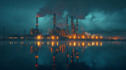 Obraz premium landscape of power plant