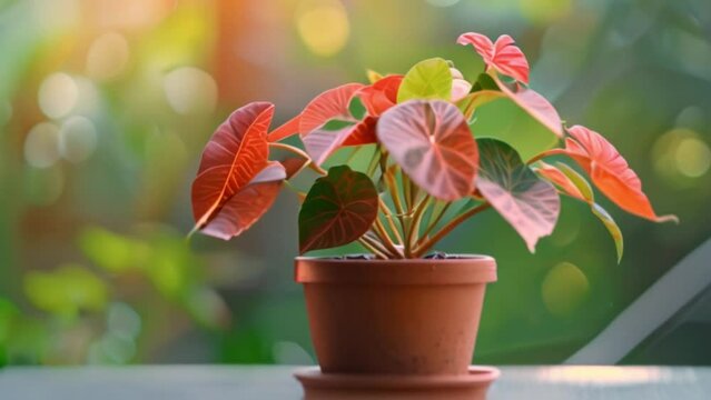 video red beret taro in a pot