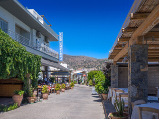 Restaurant area during quiet hours (Elounda, Crete, Greece)