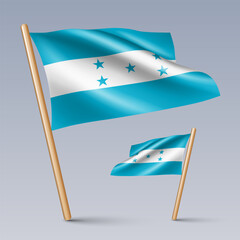 Vector illustration of two 3D-style flag icons of Honduras isolated on light background. Created using gradient meshes, EPS 10 vector design elements from world collection