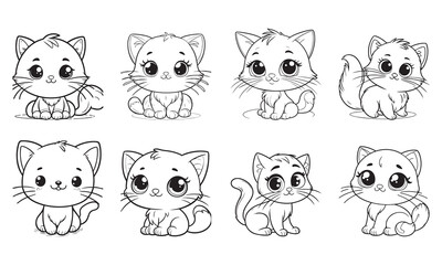 Cute animal cartoon vector illustration black and white for coloring book.
