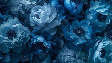 Ethereal Blue Peony Illustration: Depth and Volume