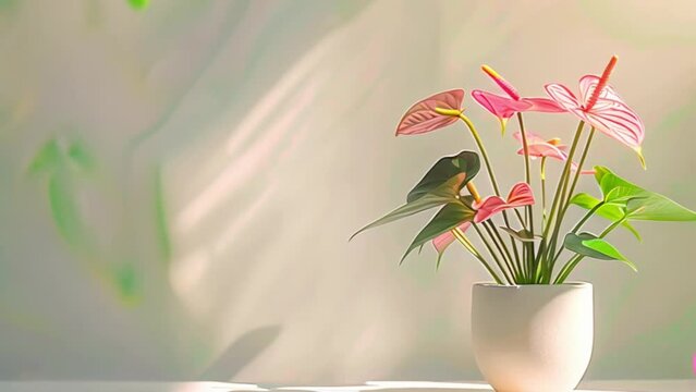 video Anthurium andraeanum pink in pot