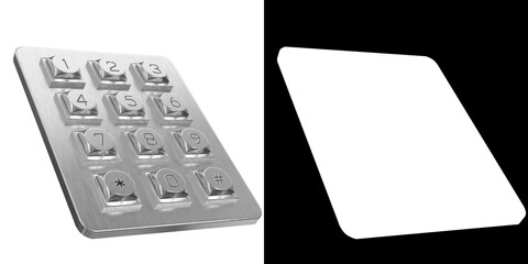 3D rendering illustration of an electronic keypad
