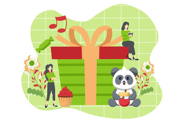 Birthday Celebration Flat Design Illustration