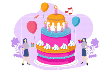 Birthday Celebration Flat Design Illustration