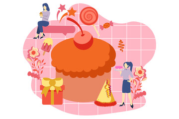 Birthday Celebration Flat Design Illustration