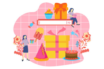 Birthday Celebration Flat Design Illustration