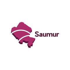vector map of Saumur design, illustration design template on white background