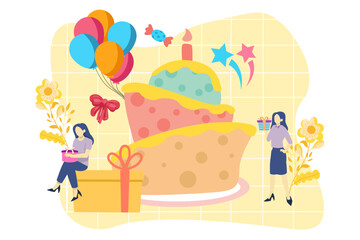 Birthday Celebration Flat Design Illustration