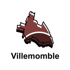 vector map of Villemomble design, illustration design template on white background