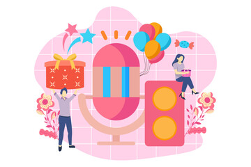 Birthday Celebration Flat Design Illustration