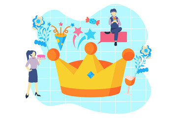 Birthday Celebration Flat Design Illustration