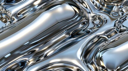 seamless texture of polished chrome hardware with a shiny, reflective surface