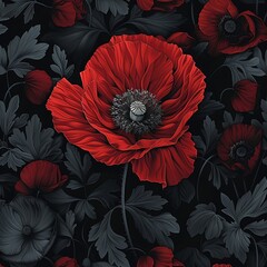 a field of red poppies