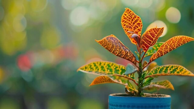 video croton leaf in pot