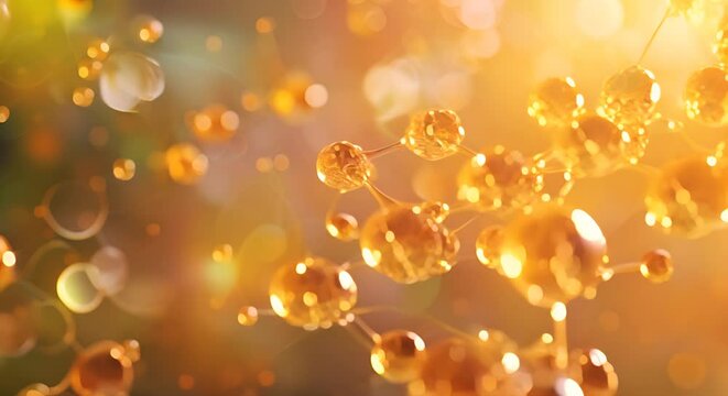 Illustration of Coenzyme Q10 (CoQ10) for skin energizing, against a dynamic, blurred backdrop