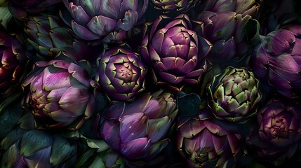 Exquisite Display of Artichokes in Vibrant Colors