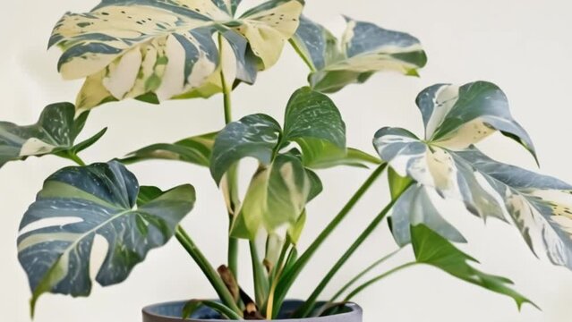 video thai monstera variegata in pot