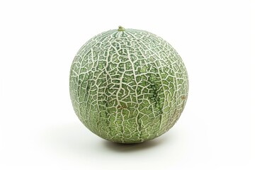 Green melon on white background