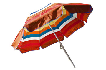 Beach Striped Umbrella for summer holiday vacation isolated on background, Outdoor umbrella  for sunlight and UV protection.