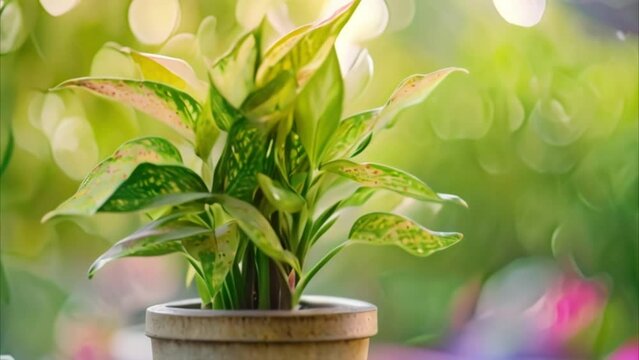 video aglonema golden hope in pot