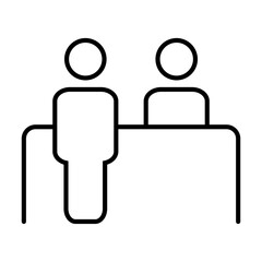 Customer service desk vector icon. Reception symbol for graphic design, logo, web site, social media, mobile app, ui