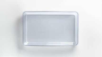 A top view of a plastic box lid, isolated on a white background with a clipping path included