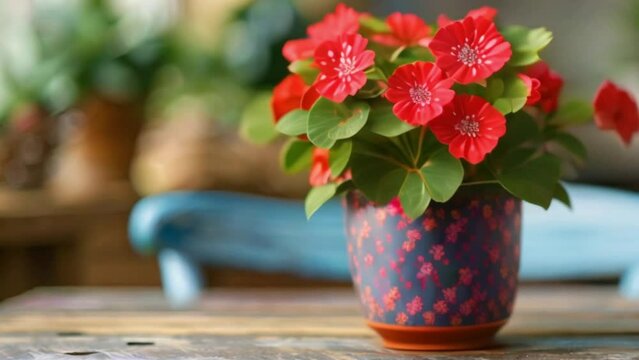 video red polka dot begonia in pot
