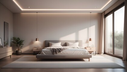 3d render of luxury hotel room