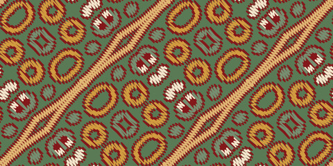 Ethnic ikat seamless pattern in tribal. Aztec geometric ethnic ornament print. Ikat pattern style. Design for background, wallpaper, illustration, fabric, clothing, carpet, textile, batik, embroidery.