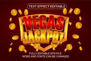 3D TEXT EFFECT VEGAS JACKPOT VECTOR EDITABLE