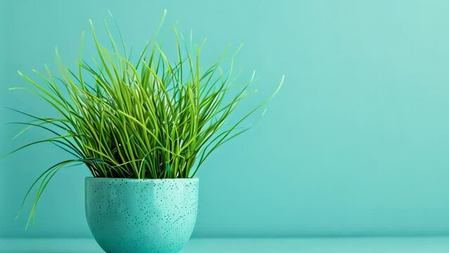 video grass in pot