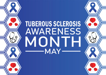 Tuberous Sclerosis awareness Month wallpaper with shapes and typography, banner, card, poster, template. Tuberous Sclerosis awareness Month, background - obrazy, fototapety, plakaty