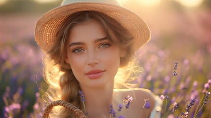 Woman in a field of lavender